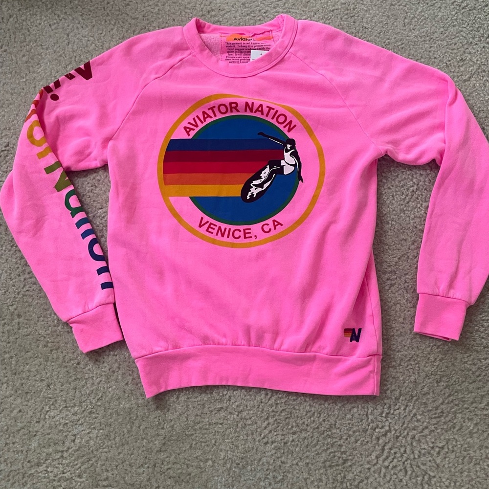 Pink aviator nation sweator